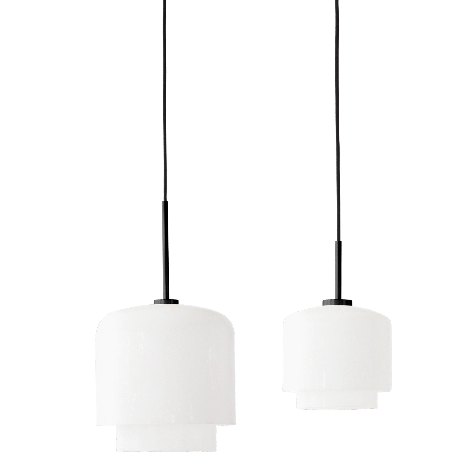 MEGUMI pendant - ø28 cm - Black / Opal glass