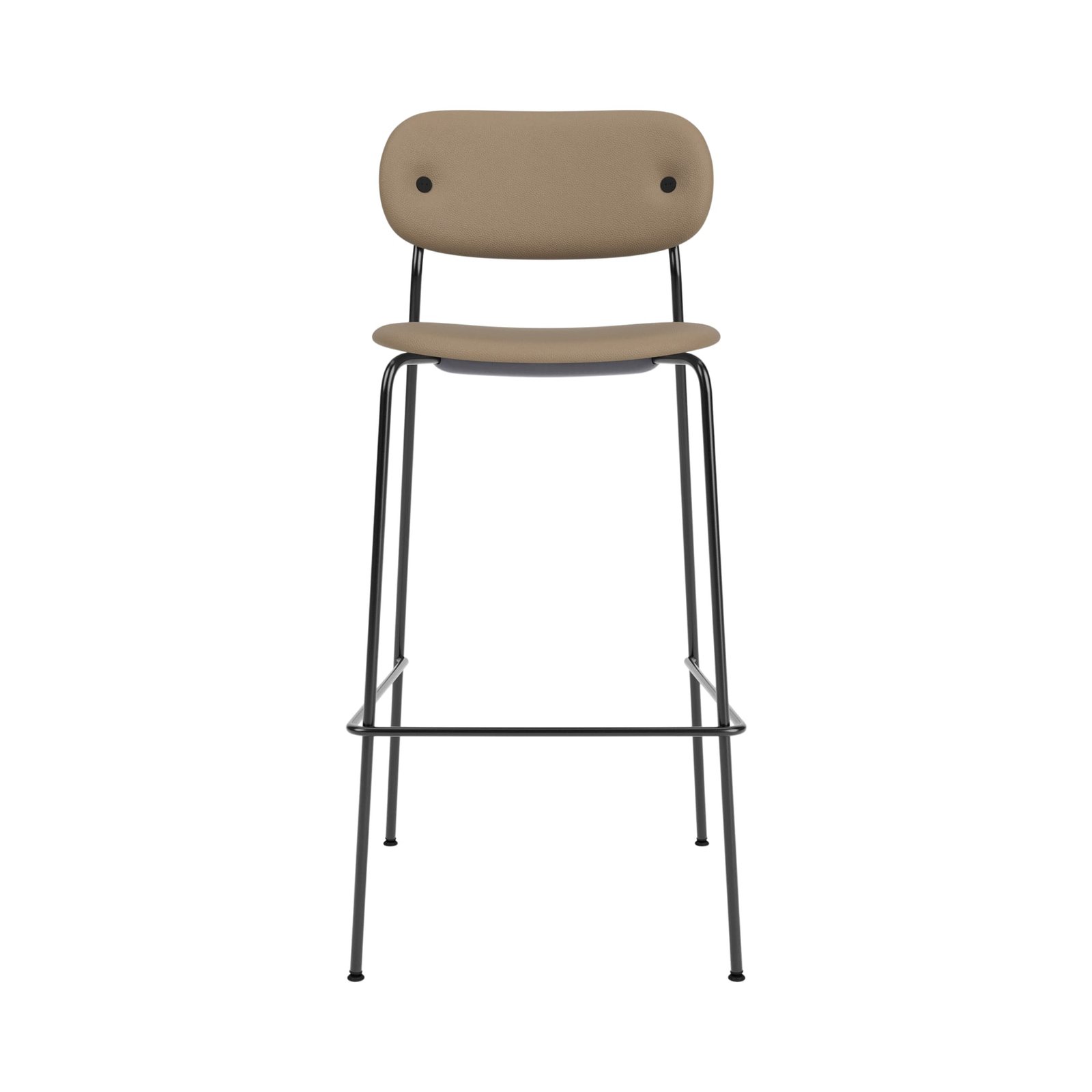 Co Bar Chair, Metal Base, Leather