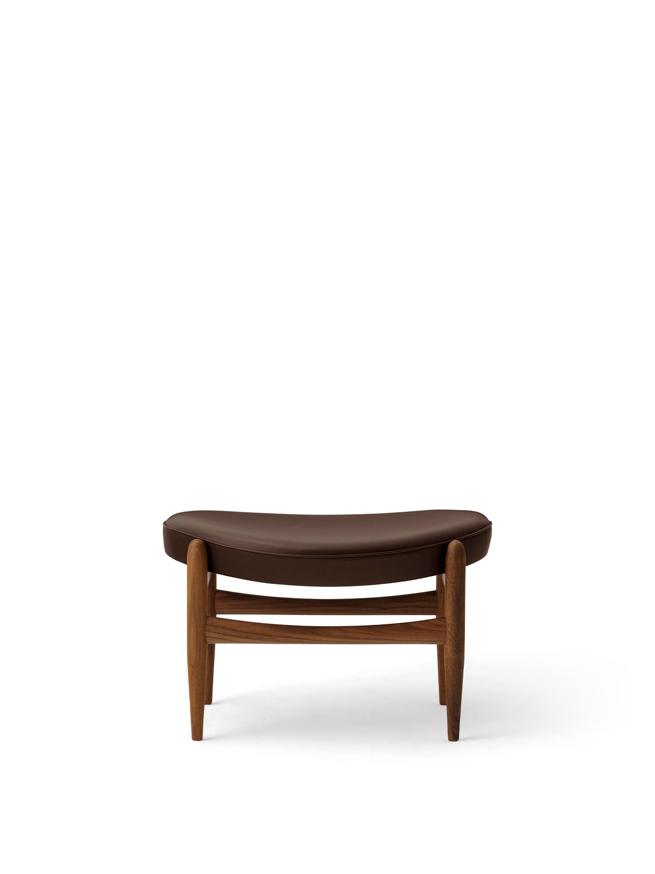 Elizabeth Ottoman, Wooden Base, Leather