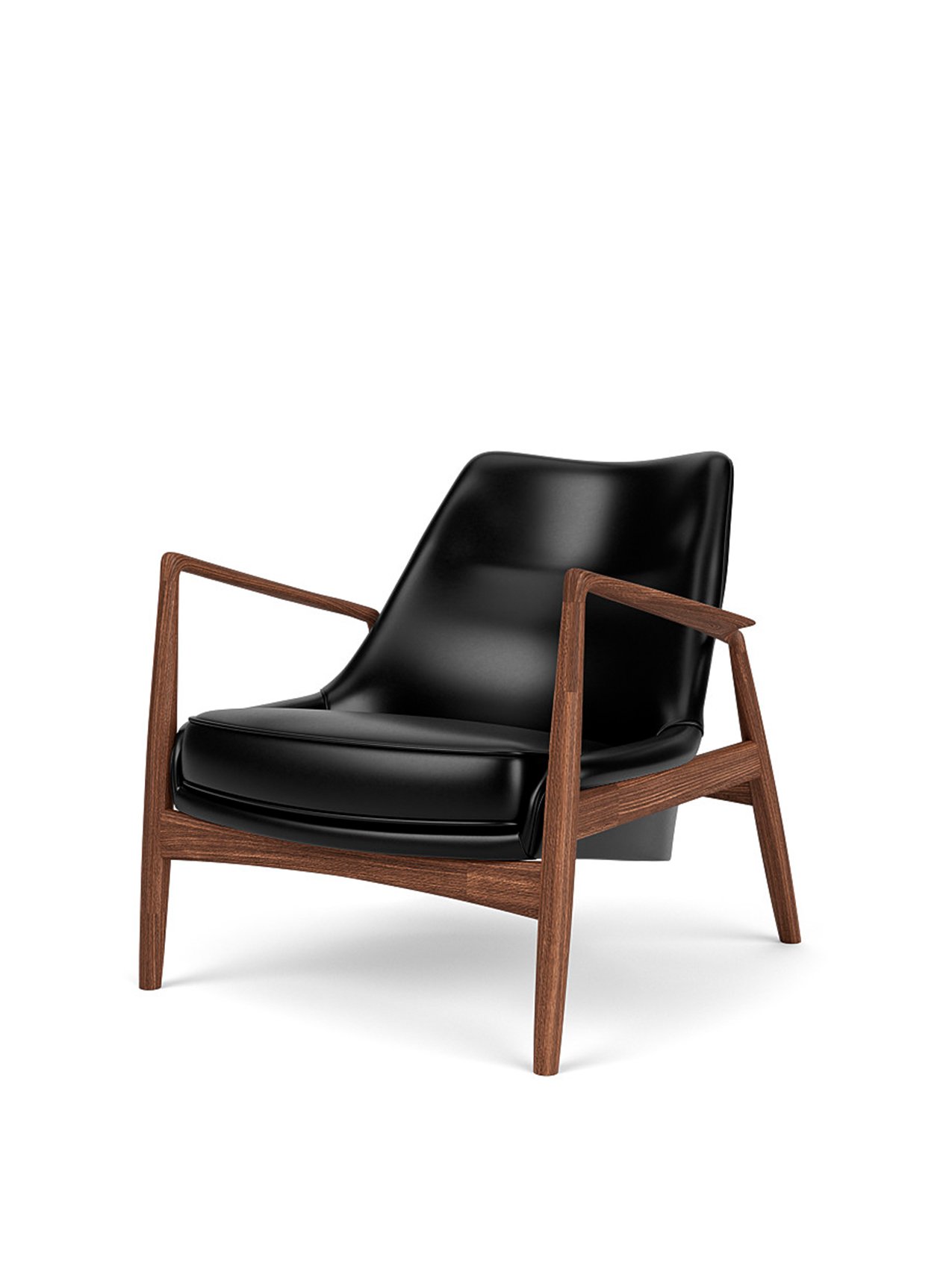 The Seal Lounge Chair, Wooden Base, Leather