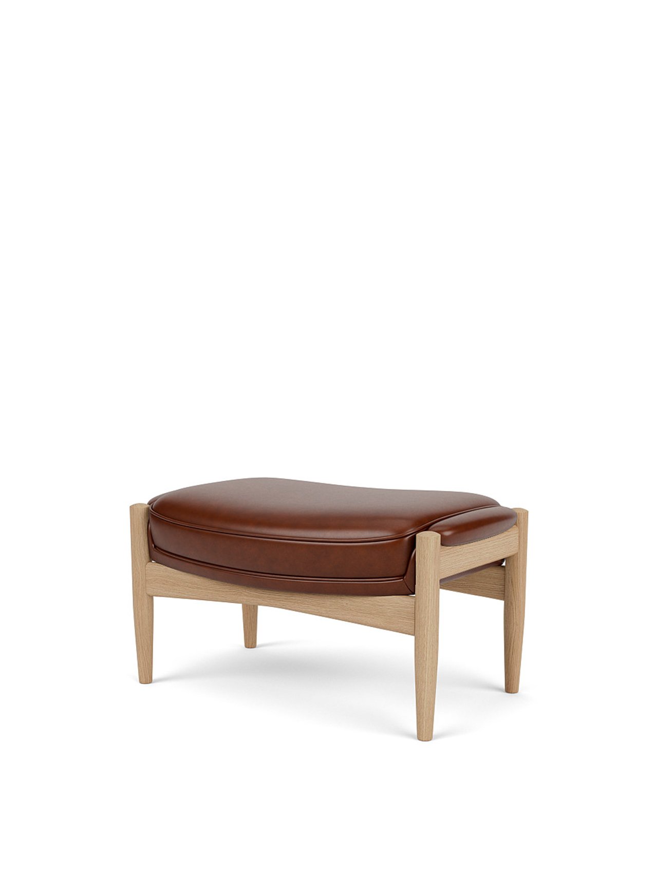 The Seal Ottoman, Wooden Base, Leather