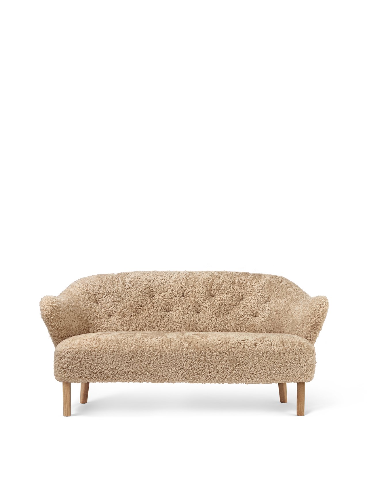 Ingeborg Sofa, Wooden Base, Sheepskin