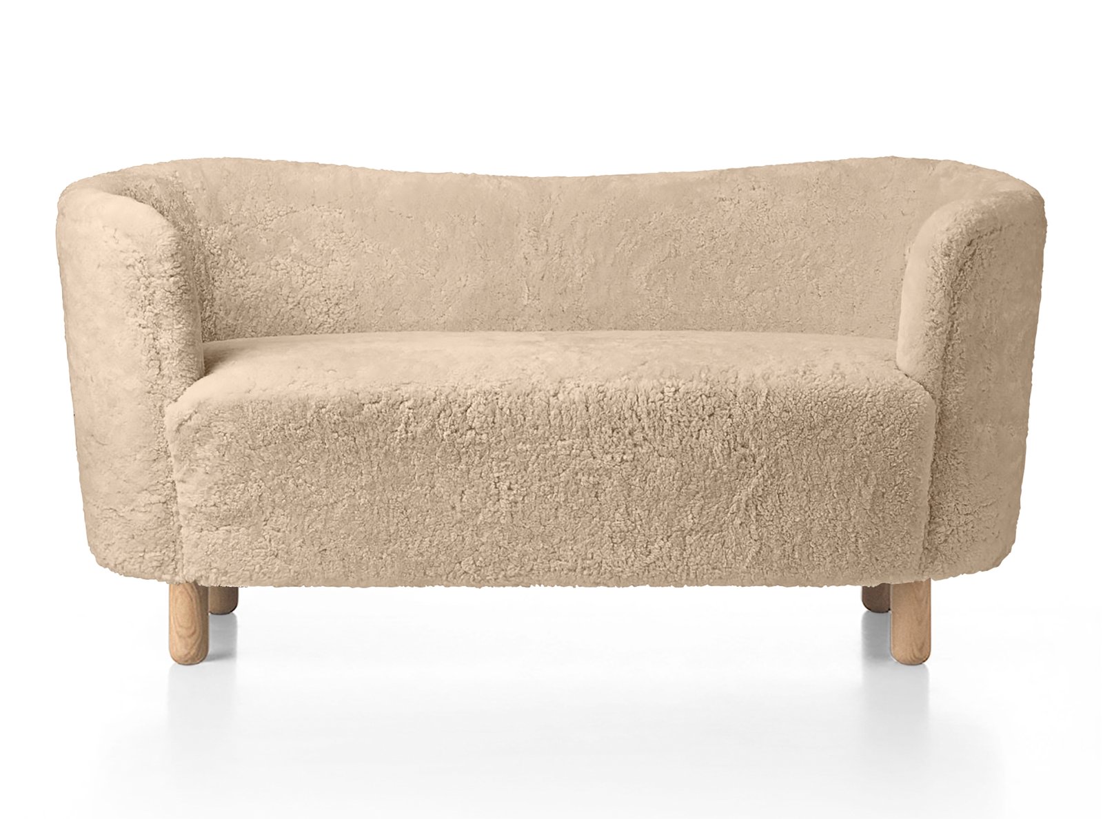 Mingle Sofa, Wooden Base, Sheepskin