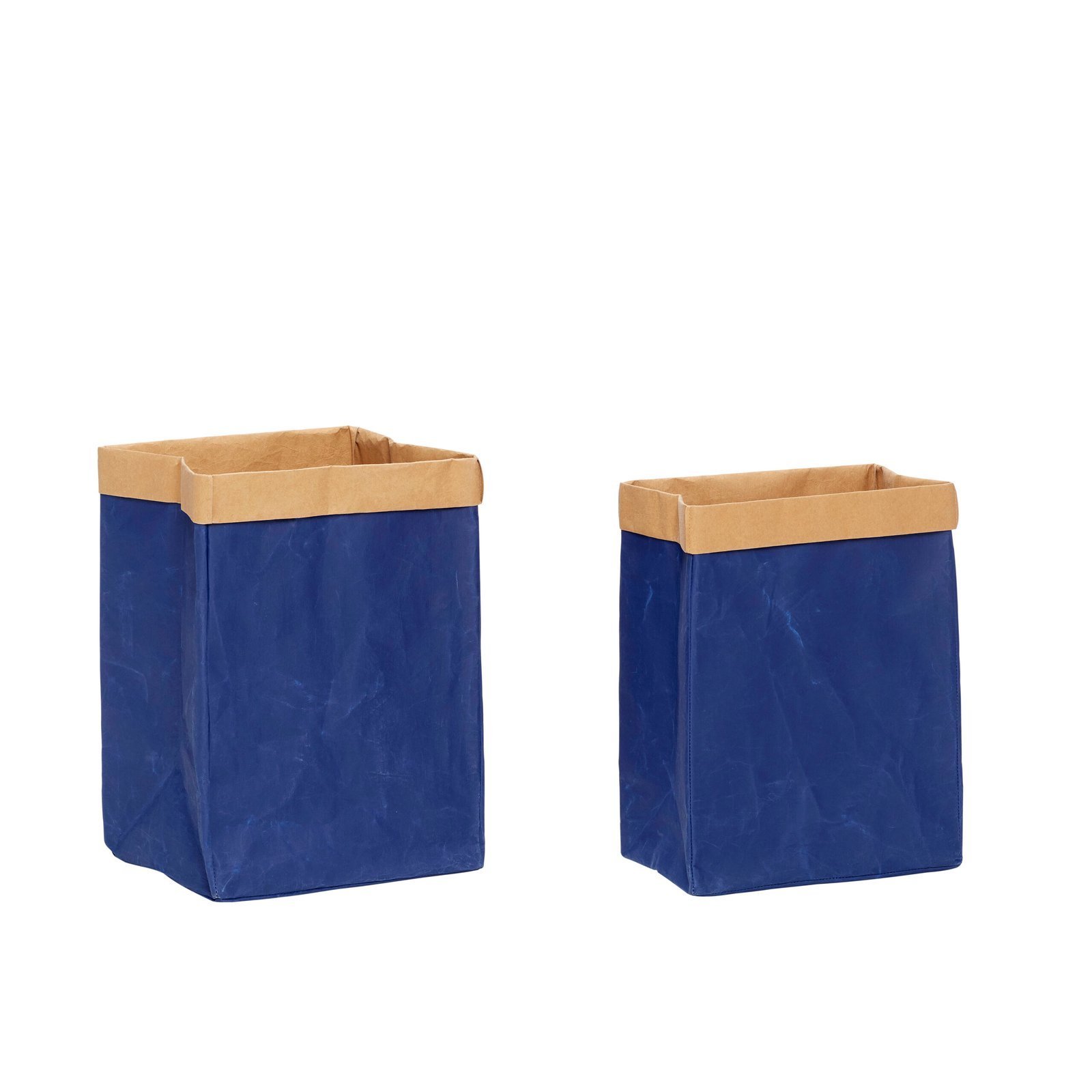Laundromat Vasketøjskurv Firkantet Blå/Natur (sæt af 2)