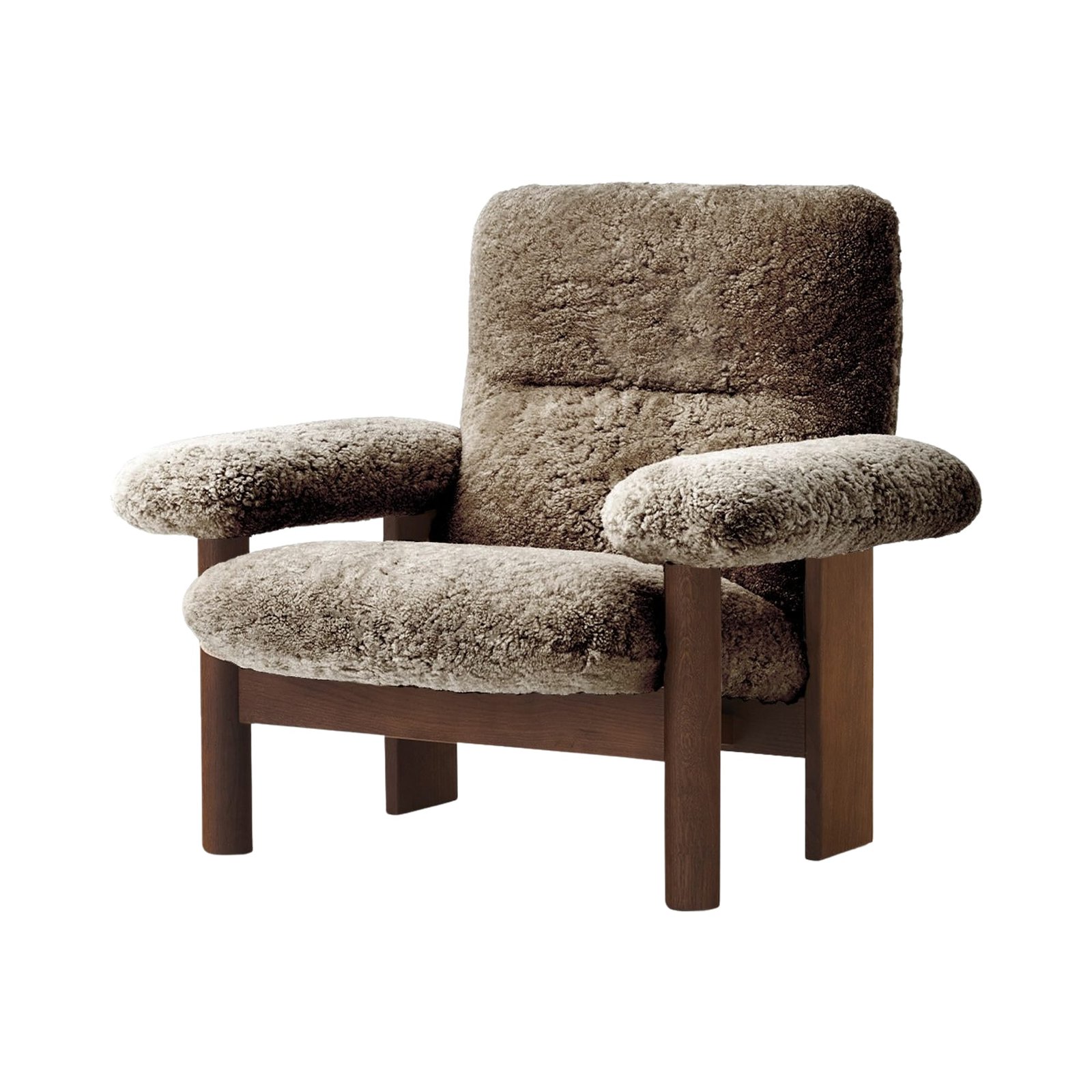 Brasilia Lounge Chair, Wooden Base, Sheepskin
