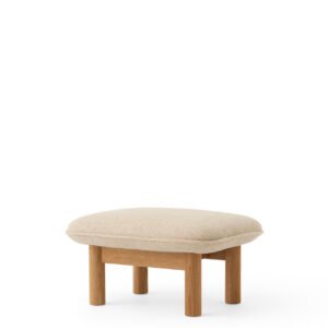 Brasilia Ottoman, Wooden Base, Textile