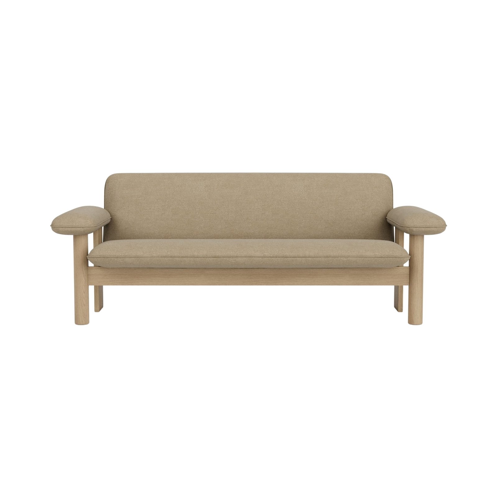 Brasilia Sofa, Wooden Base, Textile