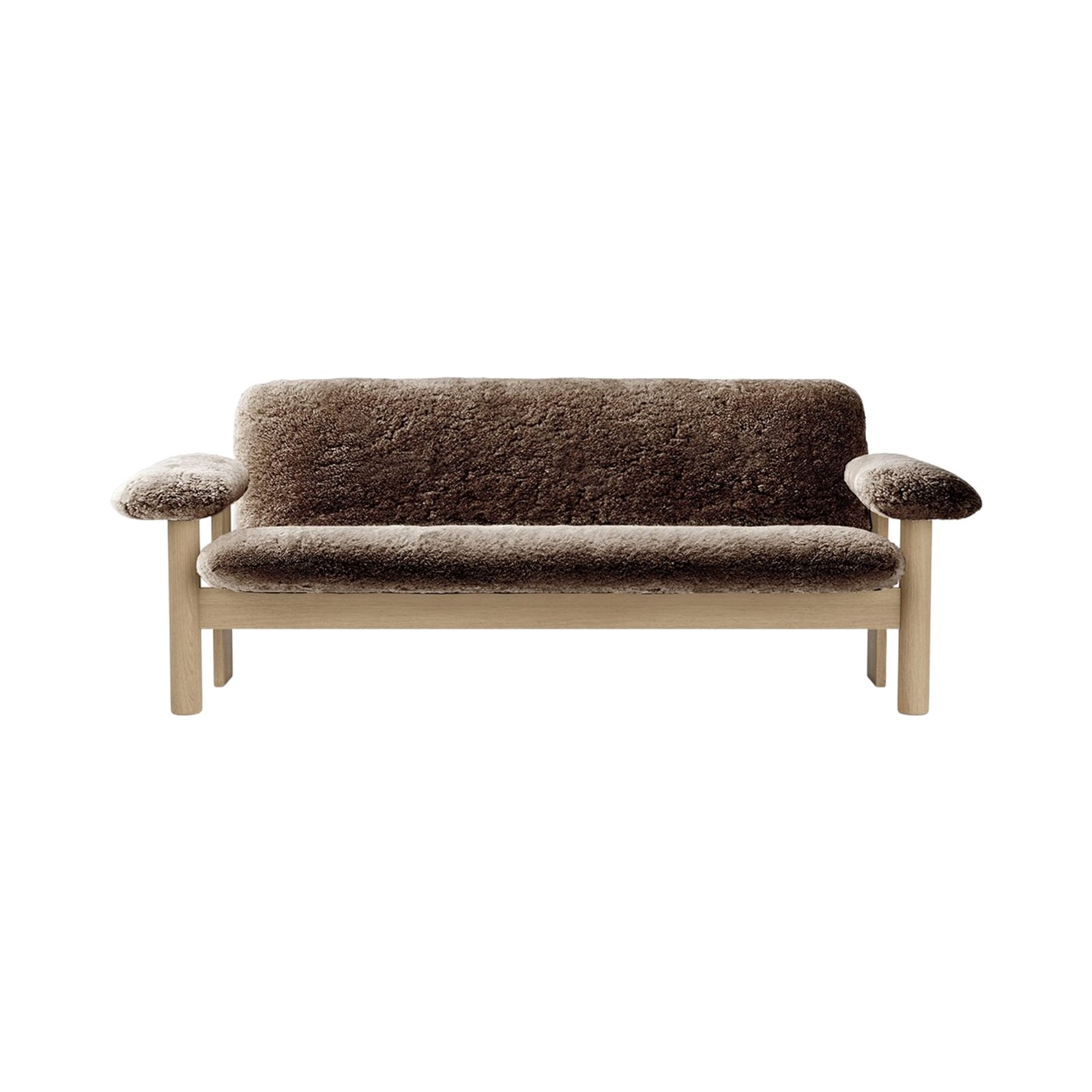 Brasilia Sofa, Wooden Base, Leather