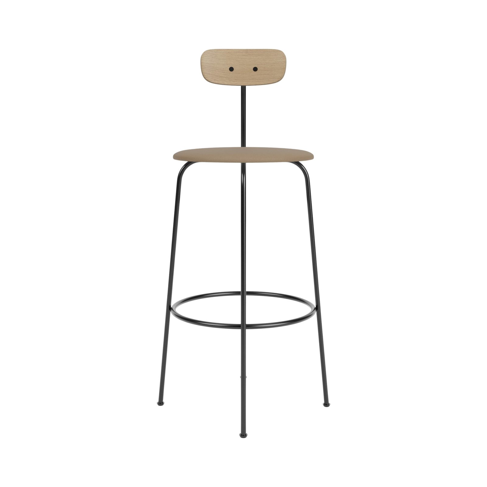 Afteroom Bar Chair, Metal Base, Leather