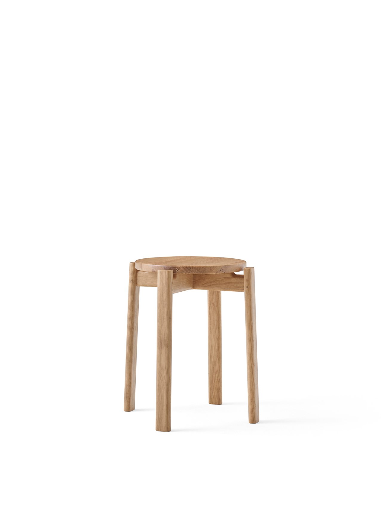 Passage Stool, Un-Upholstered - 4-Legs Base - Oak, Solid, Natural - Oak, Solid, Natural