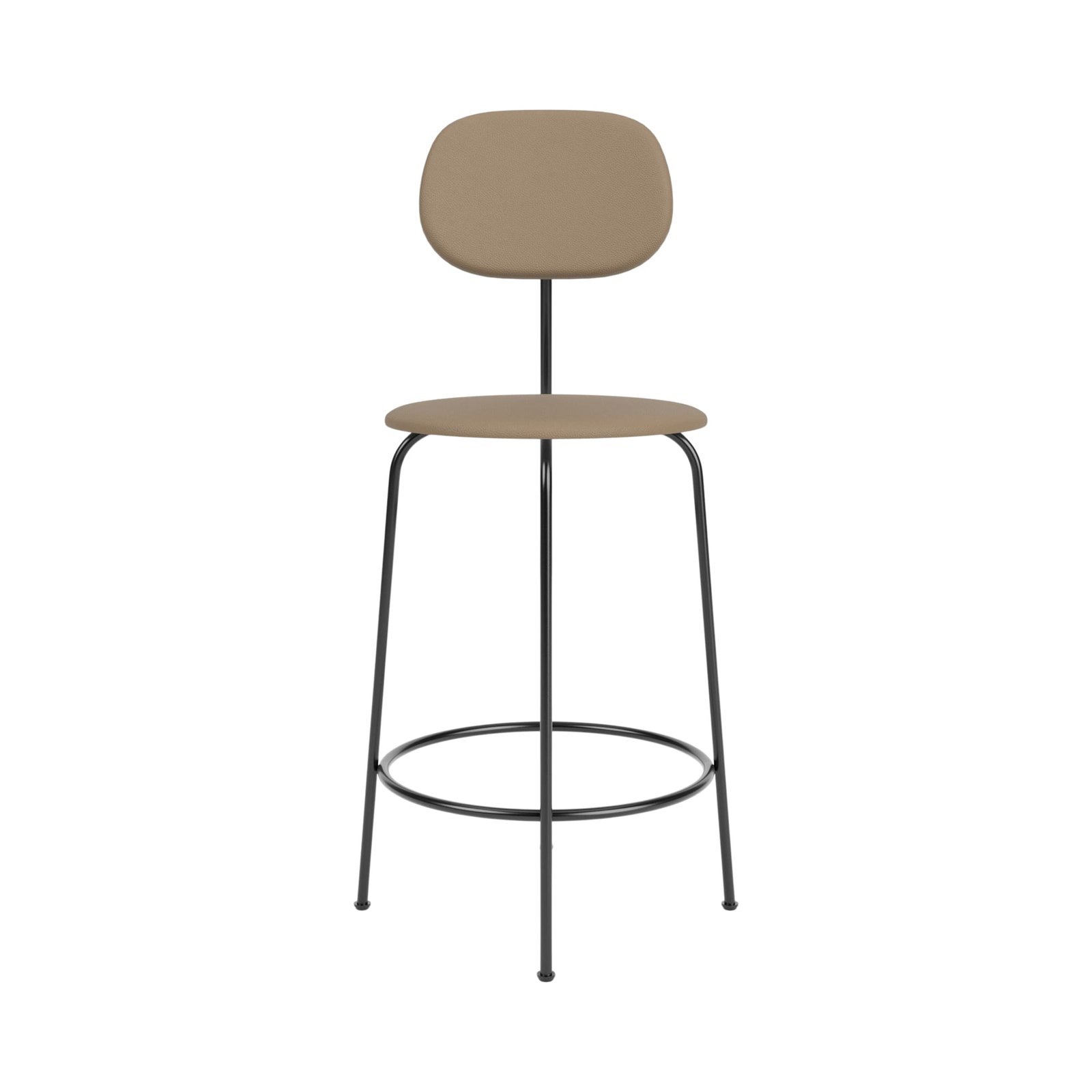 Afteroom Counter Chair Plus, Metal Base, Leather