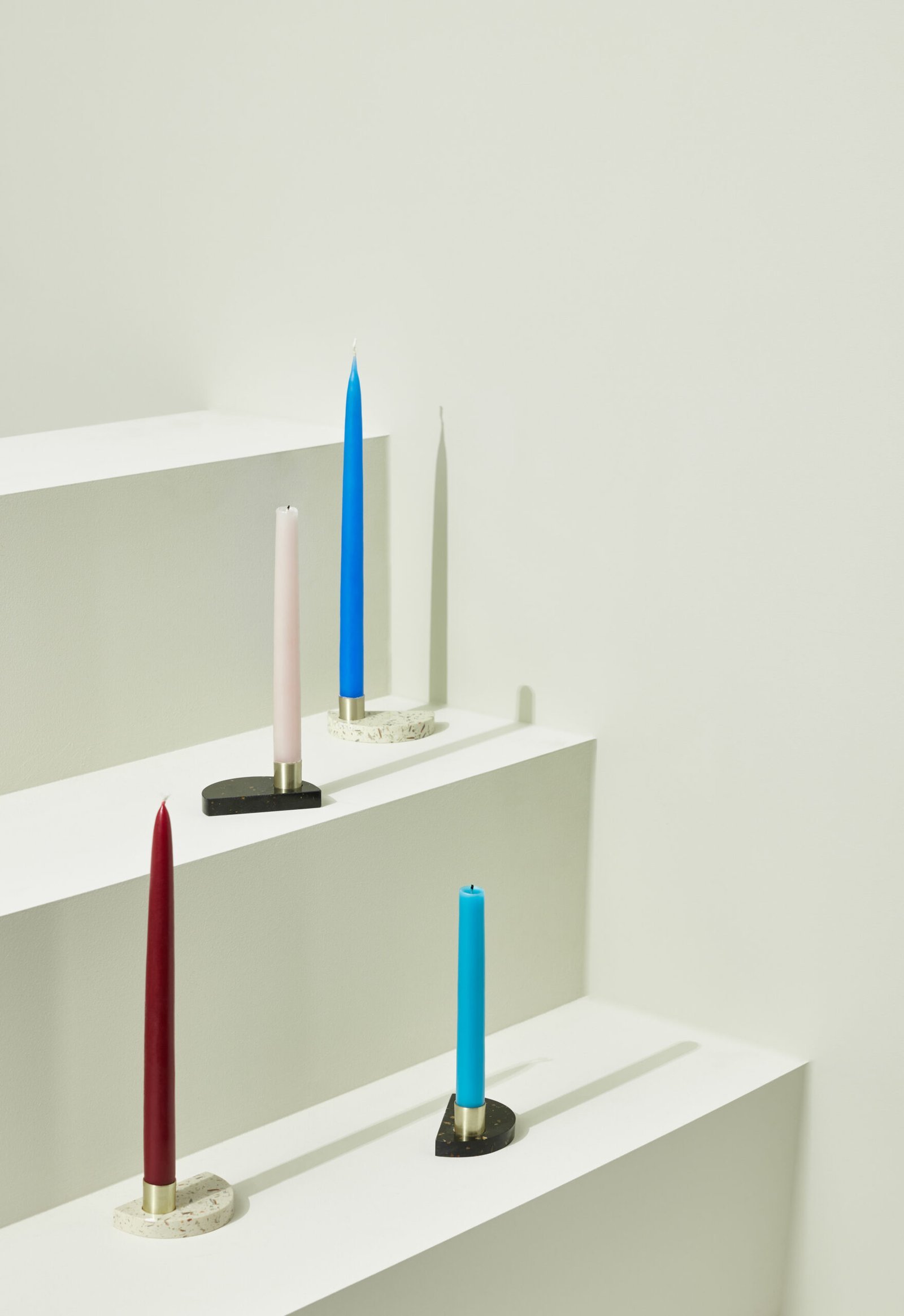 Crescent Lysestager Beige/Sort (sæt af 2)