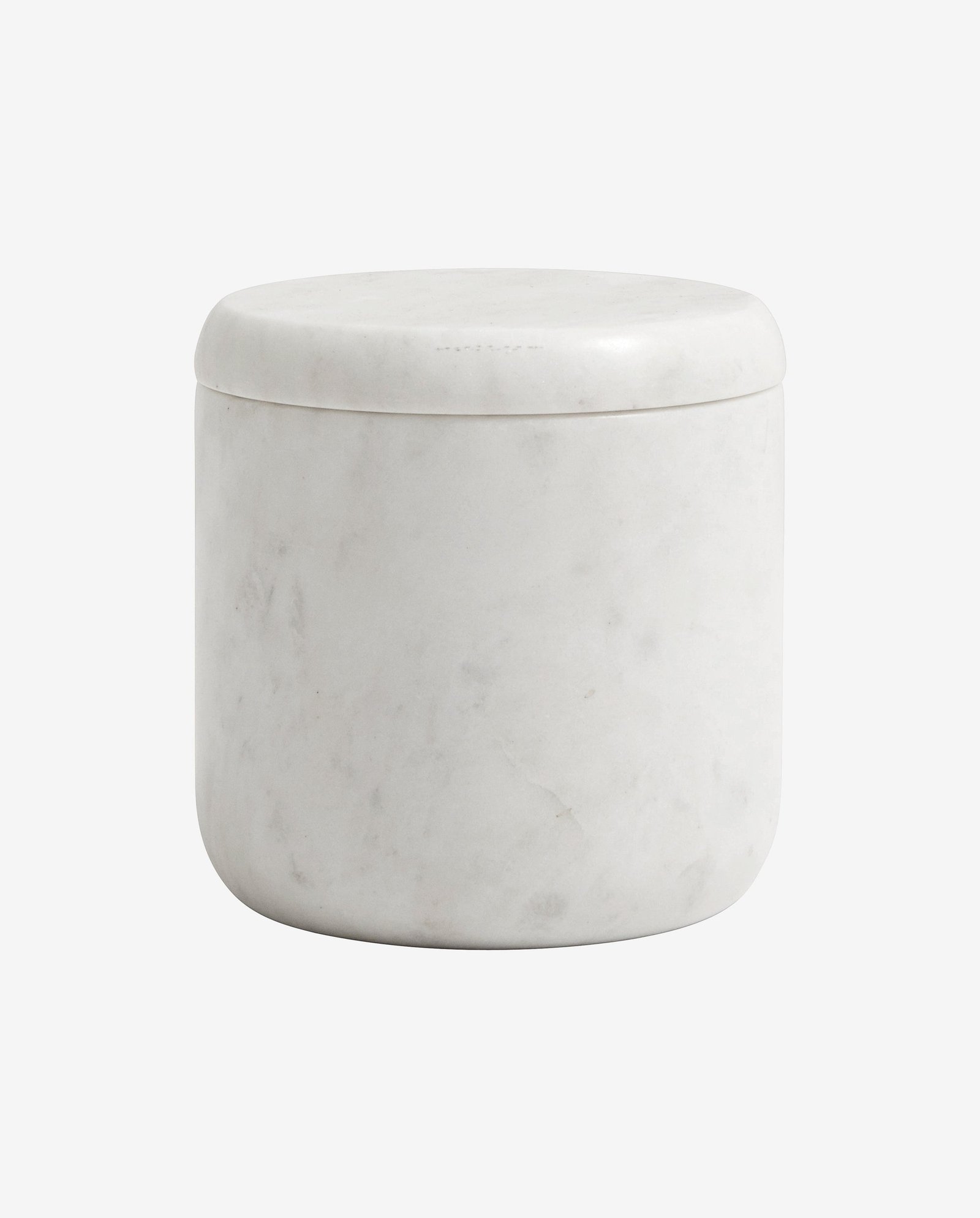 Jar w/lid - white marble