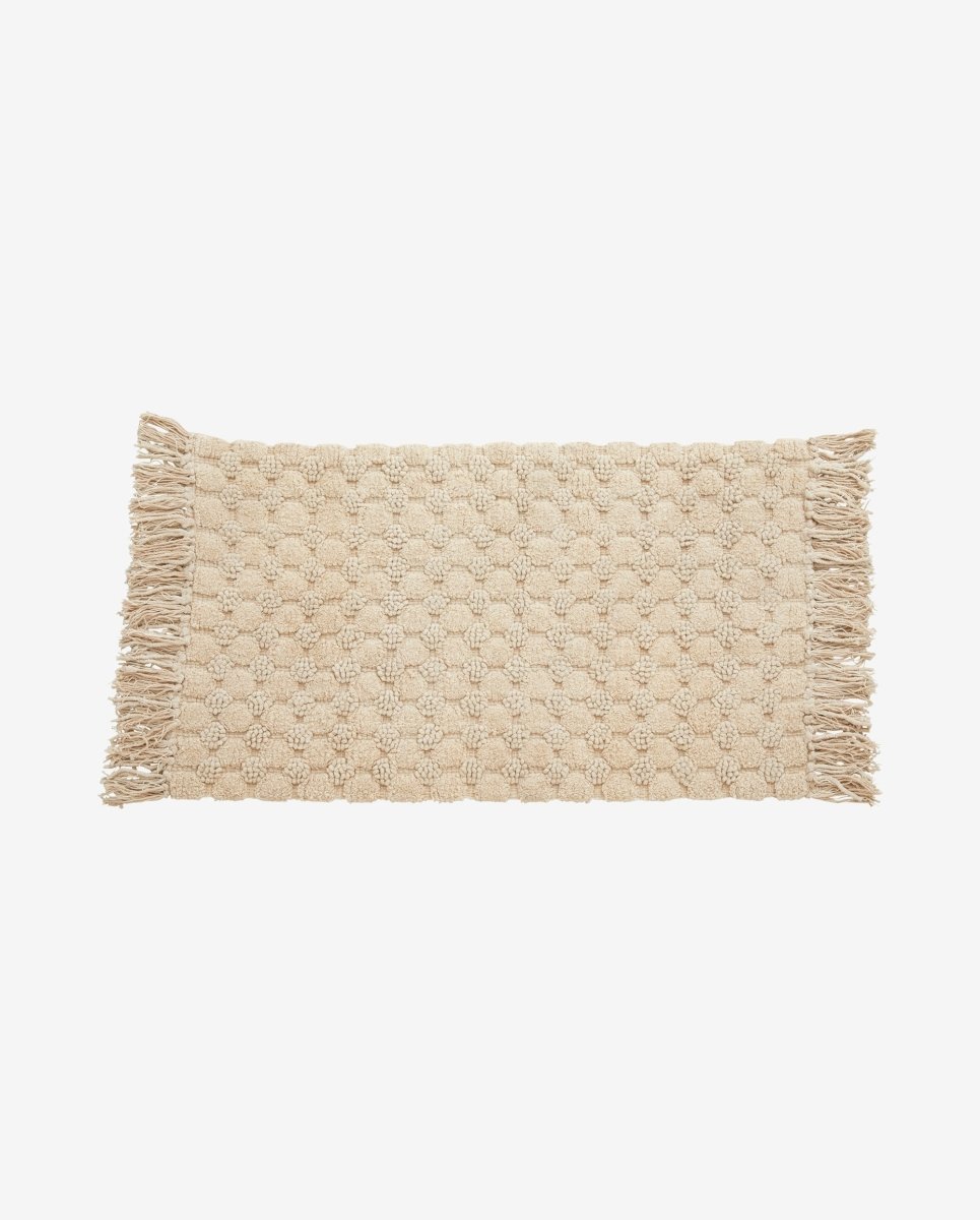LUNA bath rug w/fringes, 60x120- off white